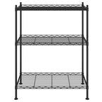 3-Tier Storage Rack 60x35x76 cm Black 150 kg