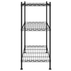 3-Tier Storage Rack 60x35x76 cm Black 150 kg