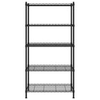 5-Tier Storage Shelf 90x35x180 cm Black 250 kg