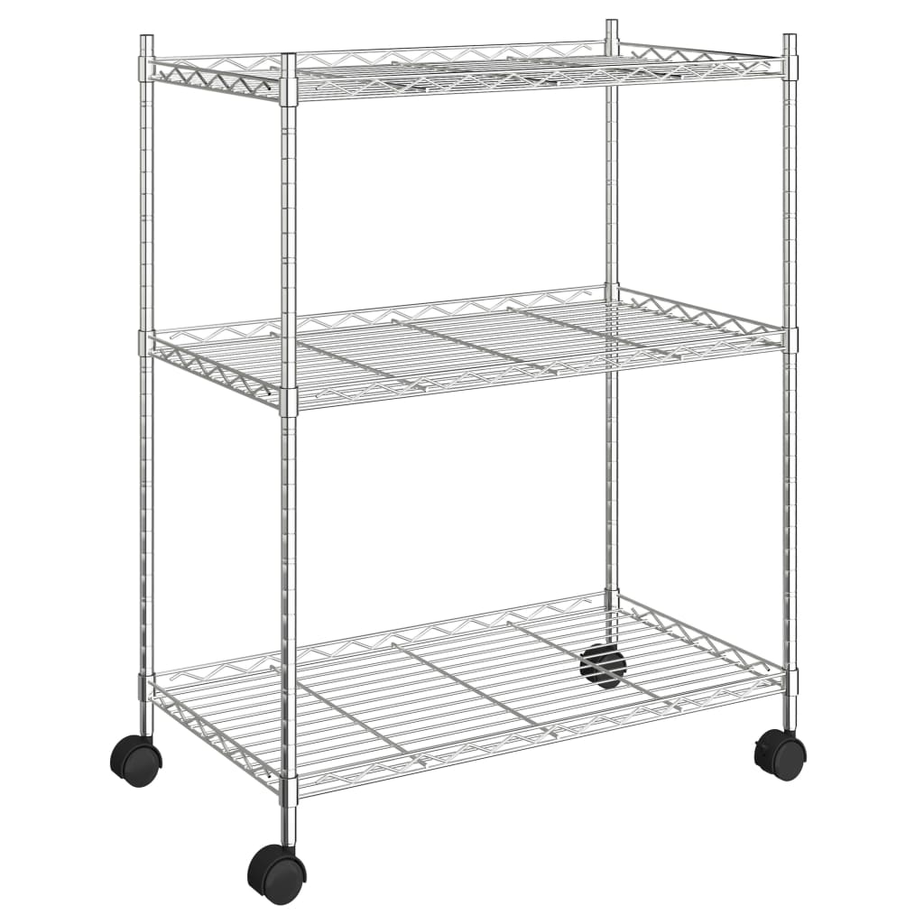 3-Tier Storage Rack With Wheels 150 Kg