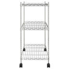 3-Tier Storage Rack with Wheels 60x35x81 cm Chrome 150 kg