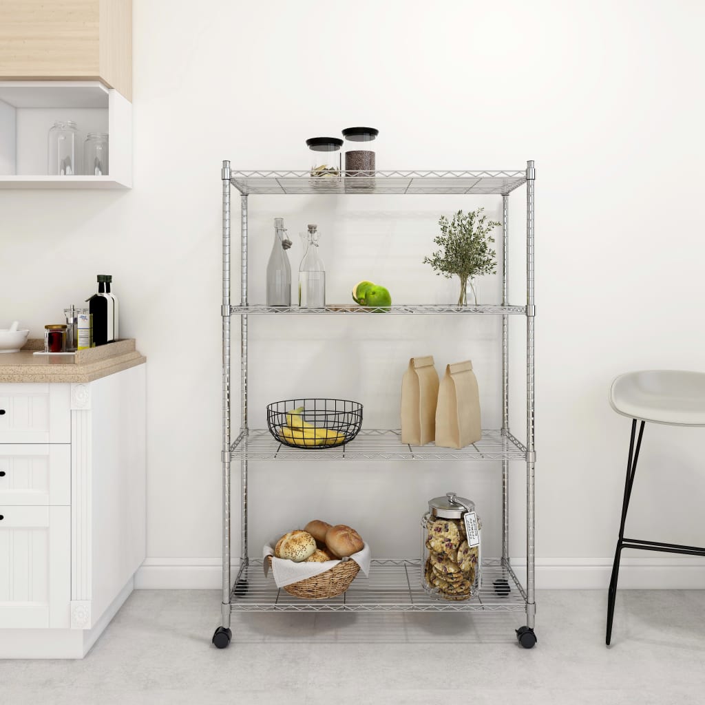 3-Tier Storage Rack With Wheels 150 Kg