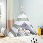 Children Tent Grey and White 120 x 120 x 150 cm Solid pine wood