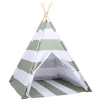 Children Tent Grey and White 120 x 120 x 150 cm Solid pine wood