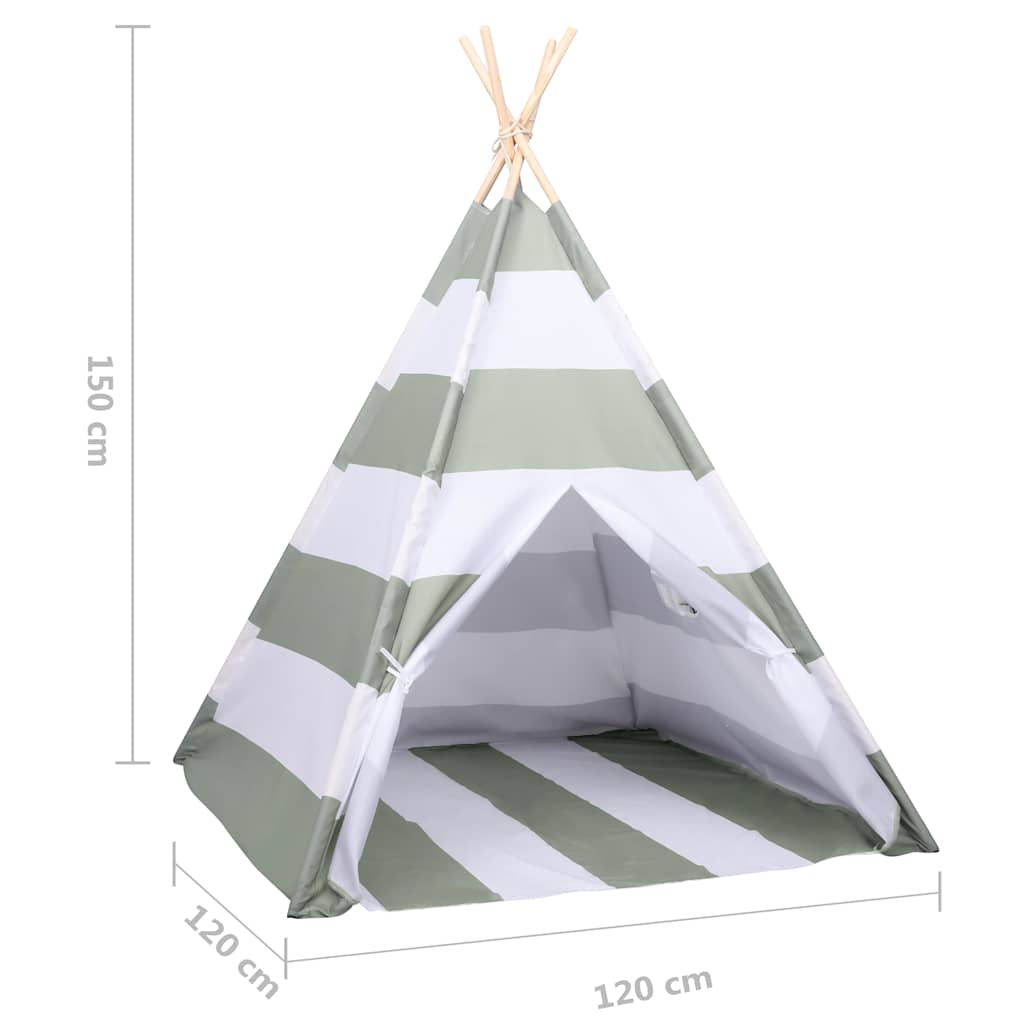 Children Tent Grey and White 120 x 120 x 150 cm Solid pine wood