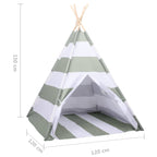 Children Tent Grey and White 120 x 120 x 150 cm Solid pine wood