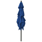 3-Tier Garden Parasol with Aluminium Pole Azure Blue 2.5x2.5 m