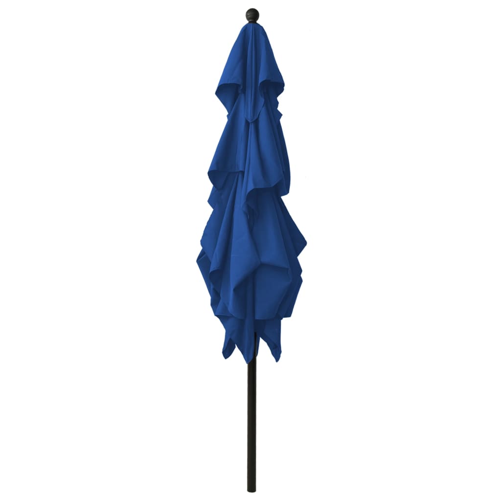 3-Tier Garden Parasol with Aluminium Pole Azure Blue 2.5x2.5 m
