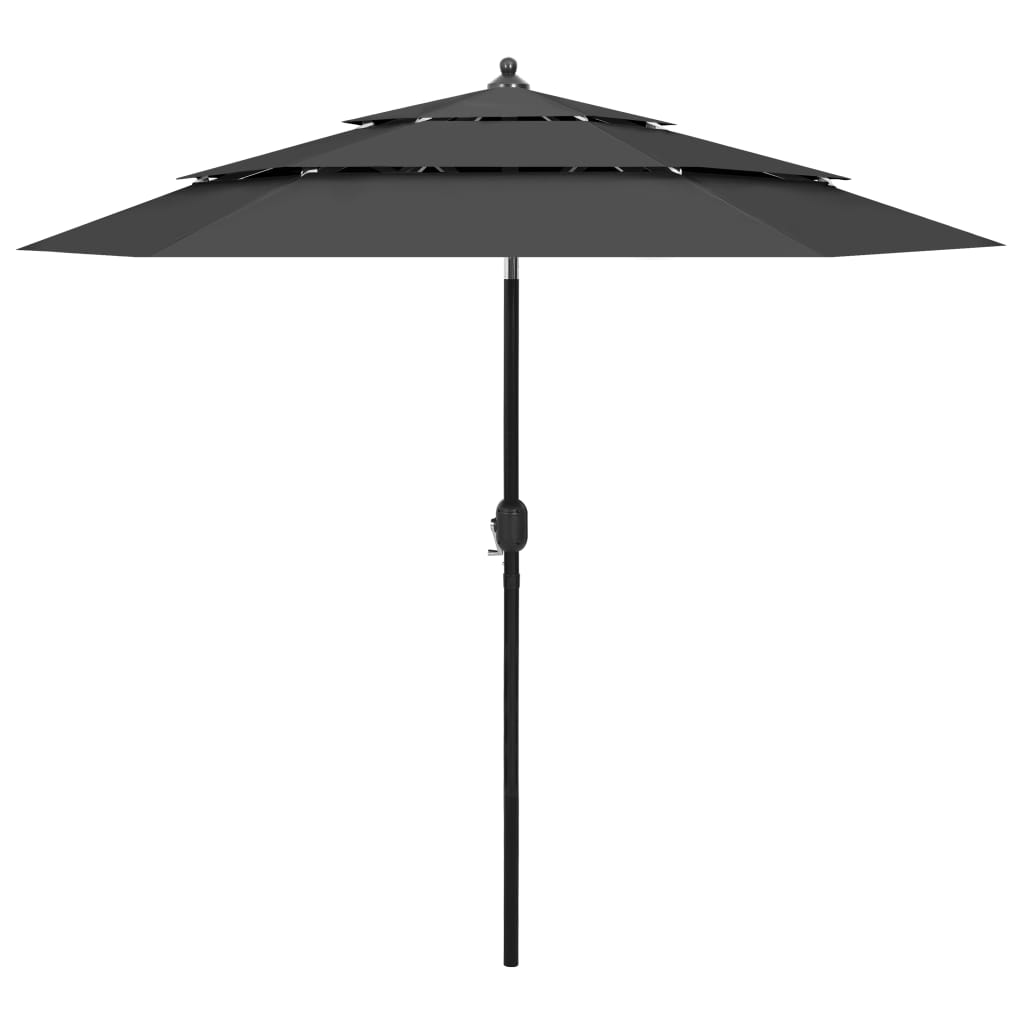 3-Tier Garden Parasol with Aluminium Pole Anthracite 2.5 m
