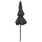 3-Tier Garden Parasol with Aluminium Pole Anthracite 2.5 m