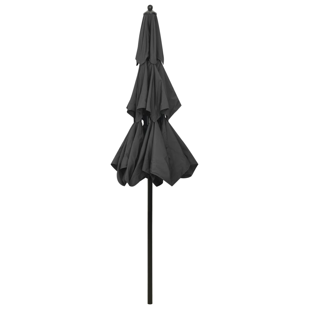 3-Tier Garden Parasol with Aluminium Pole Anthracite 2.5 m