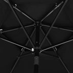 3-Tier Garden Parasol with Aluminium Pole Black 2.5 m