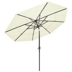 3-Tier Garden Parasol with Aluminium Pole Sand 3 m