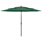 3-Tier Garden Parasol with Aluminium Pole Green 3 m