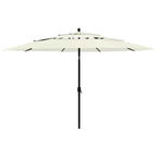 3-Tier Garden Parasol with Aluminium Pole Sand 3.5 m