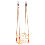 Baby Swing With Safety Belt Solid Pinewood