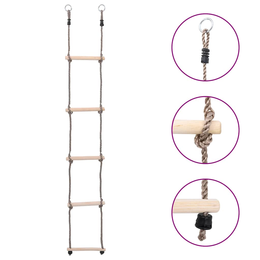 5-Step Ladder 210 Cm Solid Pinewood