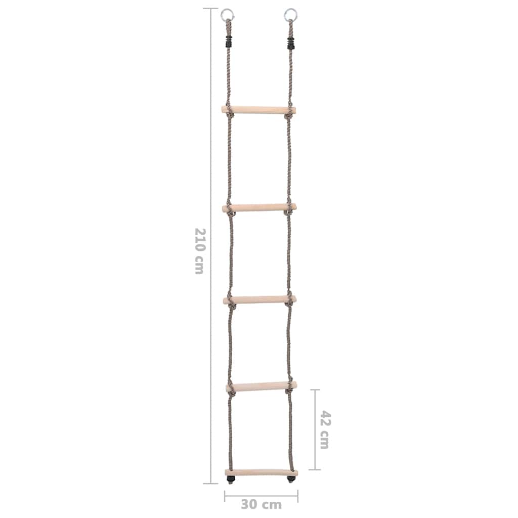 5-Step Ladder 210 Cm Solid Pinewood