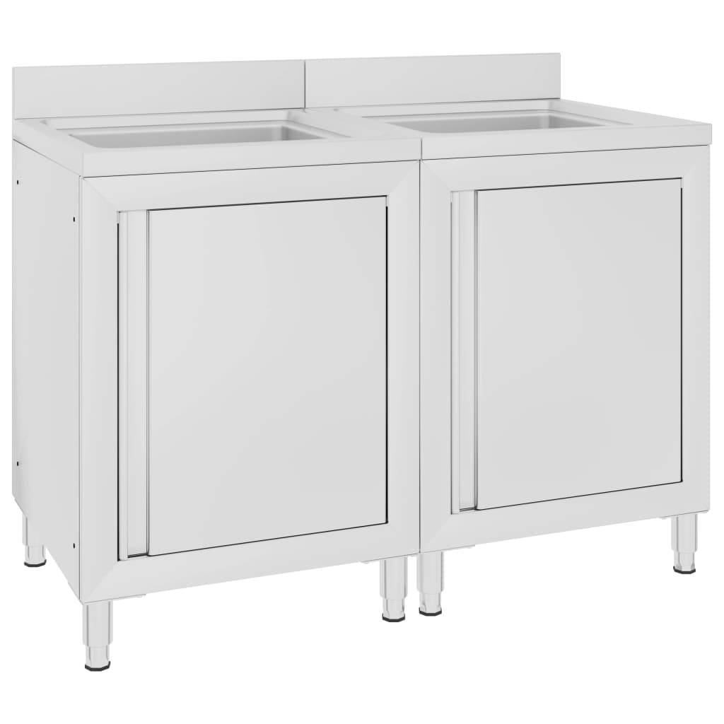 Commercial Kitchen Cabinet With Drainboard Stainless Steel