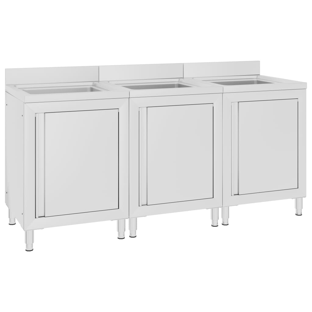 Commercial Kitchen Cabinet With Drainboard Stainless Steel