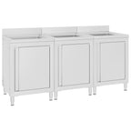 Commercial Kitchen Cabinet With Drainboard Stainless Steel