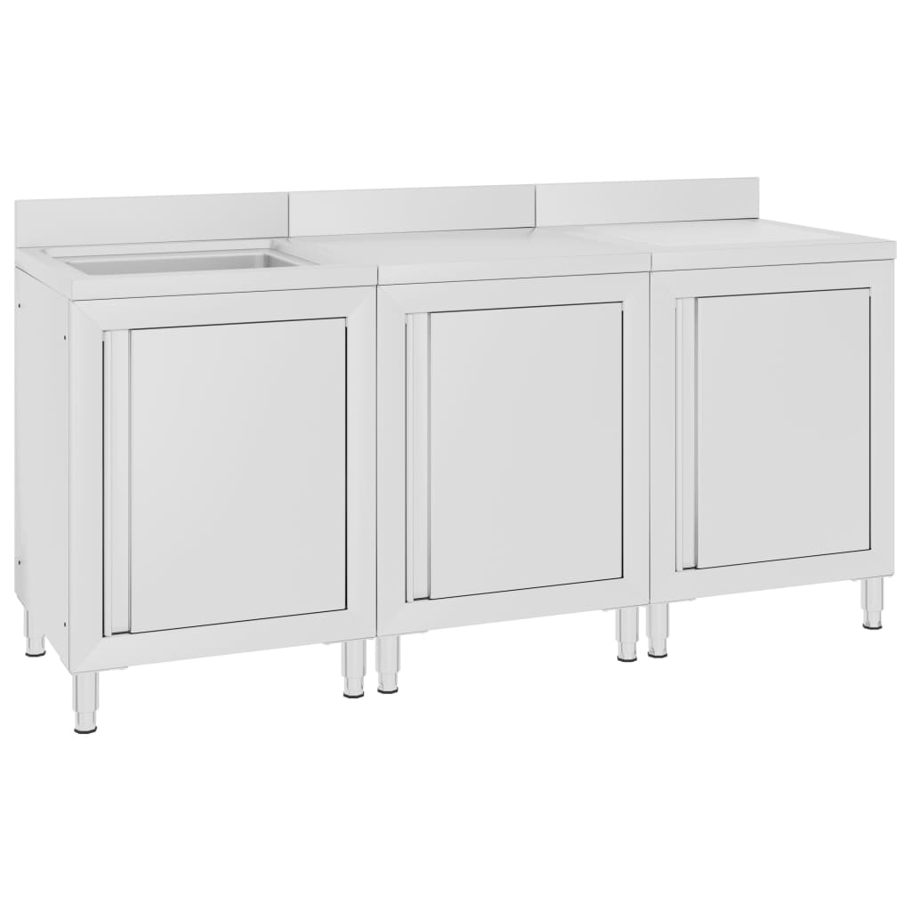 Commercial Kitchen Cabinet With Drainboard Stainless Steel