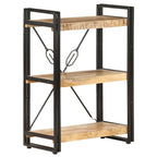 3-Tier Bookcase 60x30x80 cm Solid Mango Wood