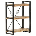 3-Tier Bookcase 60x30x80 cm Solid Mango Wood
