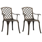 Garden Chairs 2 pcs Cast Aluminium Bronze