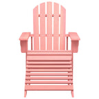 Garden Adirondack Chair with Ottoman Solid Fir Wood Pink