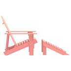 Garden Adirondack Chair with Ottoman Solid Fir Wood Pink