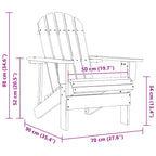Garden Adirondack Chair Solid Fir Wood Yellow