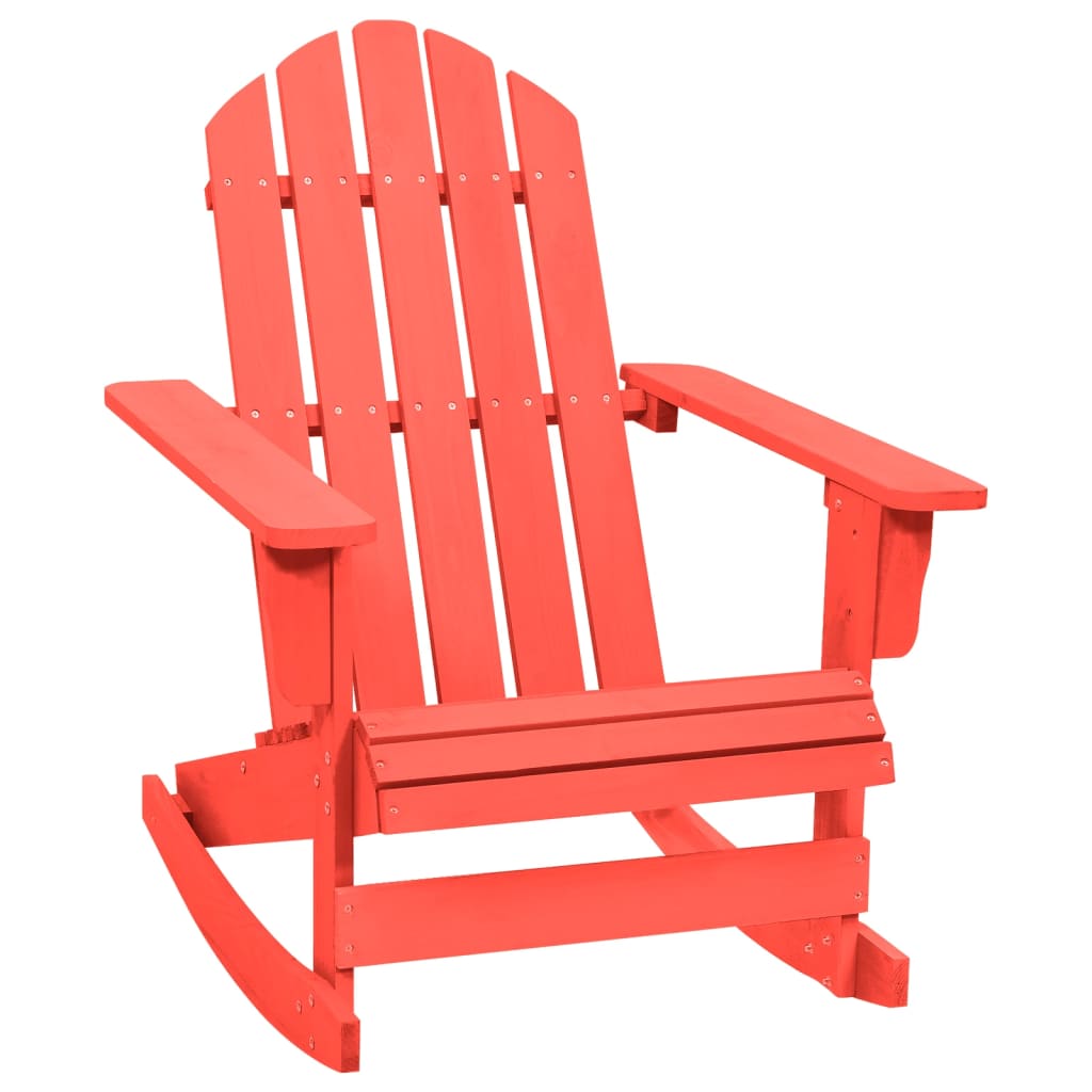 Garden Rocking Adirondack Chair Solid Fir Wood Red