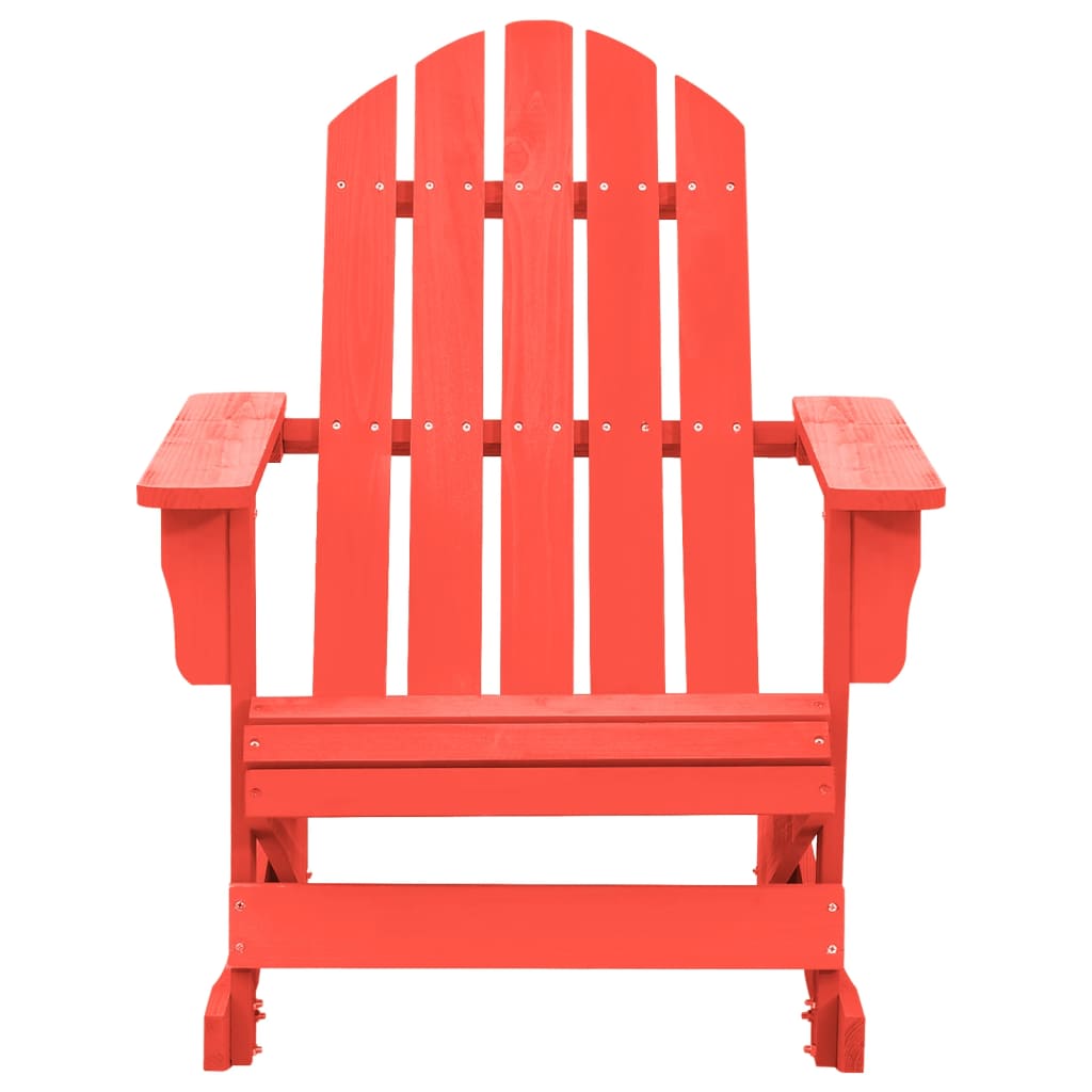 Garden Rocking Adirondack Chair Solid Fir Wood Red