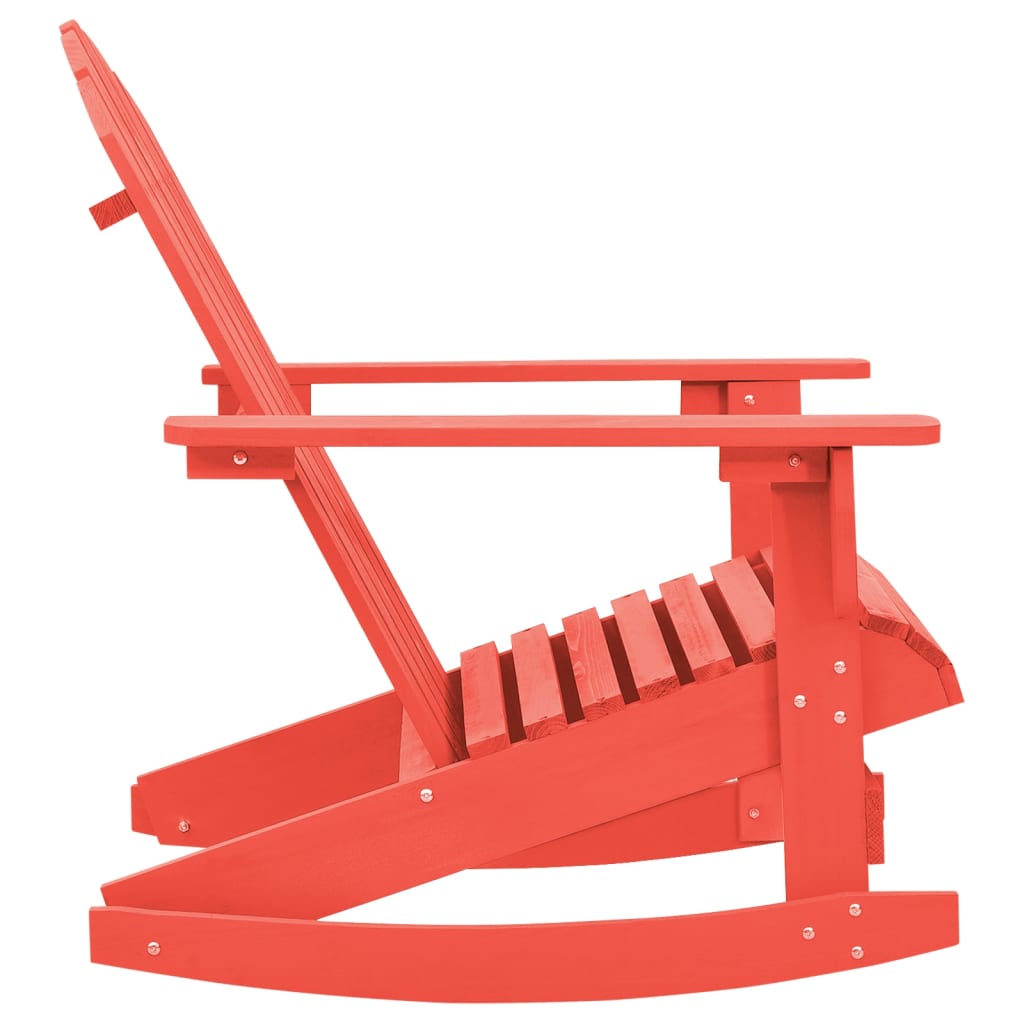 Garden Rocking Adirondack Chair Solid Fir Wood Red