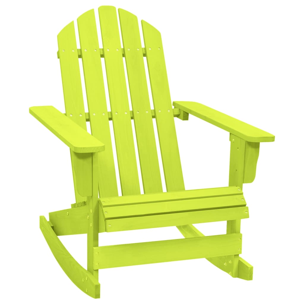 Garden Adirondack Rocking Chair Solid Fir Wood Green