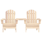 Garden Adirondack Chairs with Tea Table Solid Fir Wood