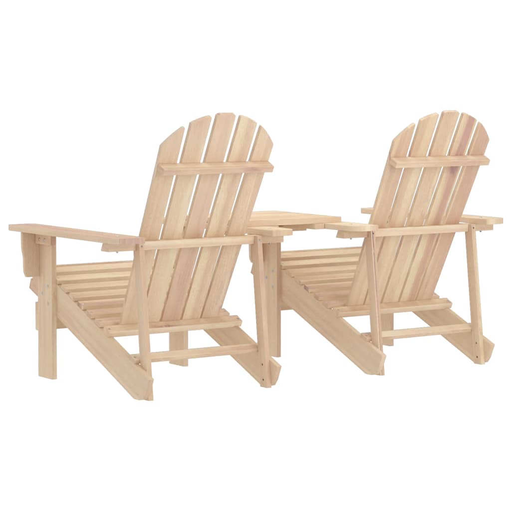 Garden Adirondack Chairs with Tea Table Solid Fir Wood