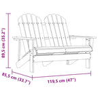 2-Seater Garden Adirondack Chair Solid Fir Wood White