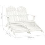 2-Seater Garden Adirondack Chair&Ottoman Fir Wood White