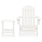 Garden Adirondack Chair with Table Solid Fir Wood White