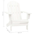 Garden Adirondack Chair with Table Solid Fir Wood White