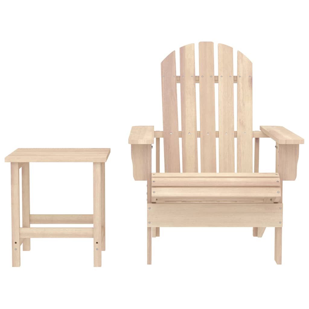 Garden Adirondack Chair with Table Solid Fir Wood