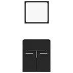 2 Piece Bathroom Furniture Set Black Engineered Wood