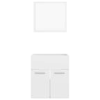 2 Piece Bathroom Furniture Set High Gloss White Engineered Wood