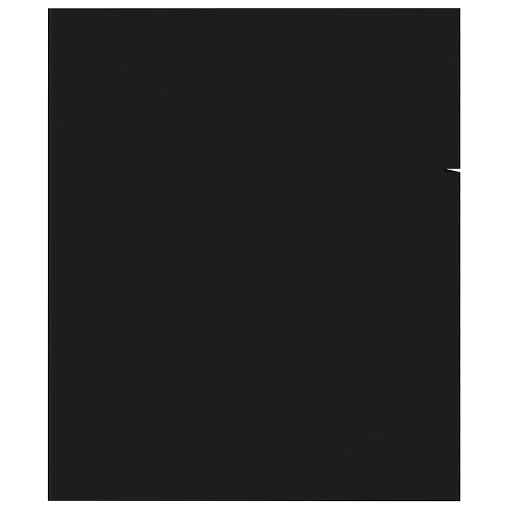 2 Piece Bathroom Furniture Set Black Engineered Wood