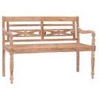 Batavia Bench 120 cm White Wash Solid Teak Wood