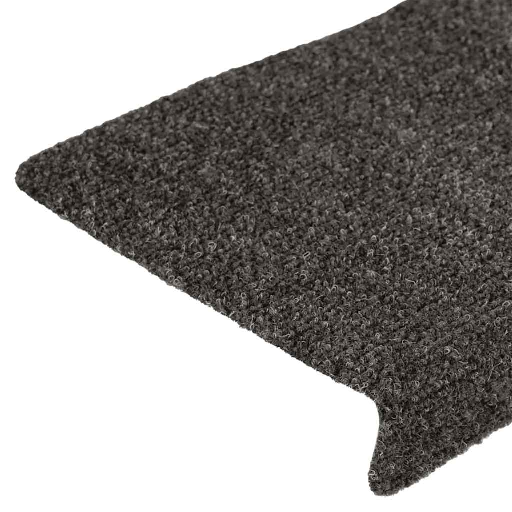 Stair Mats Self-adhesive 15 pcs 65x21x4 cm Anthracite Rectangular Edge