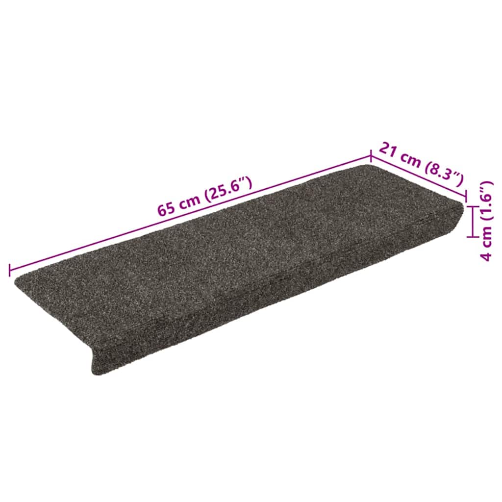 Stair Mats Self-adhesive 15 pcs 65x21x4 cm Anthracite Rectangular Edge
