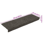 Stair Mats Self-adhesive 15 pcs 65x21x4 cm Anthracite Rectangular Edge